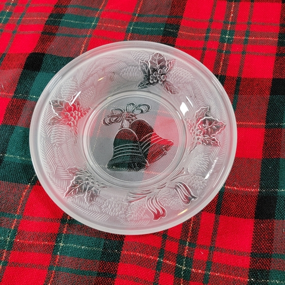 Crystal Clear Other - Celebrations 8" Frosted Seasons Greetings Glass Plate